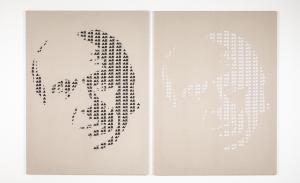 GD, 2018. Ricamo a mano su lino, 200 x 150 cm